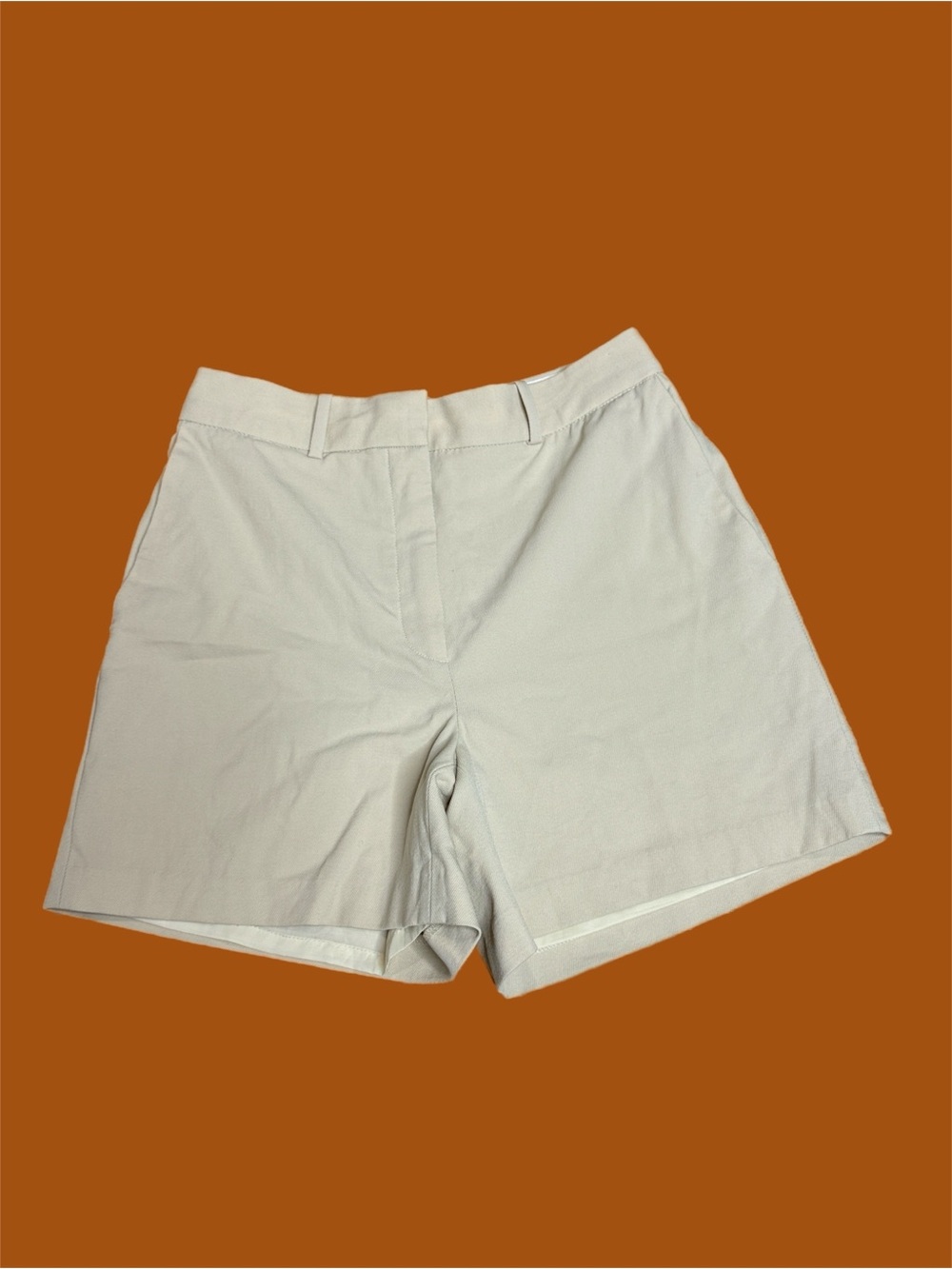 BABATON Atelier High-Rise Textured Wool Shorts in Cream Sz 6